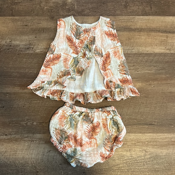 ANGEL DEAR MUSLIN GIRL 2 PIECE TANK SET LEAF RESORT VACATION - Picture 2 of 4